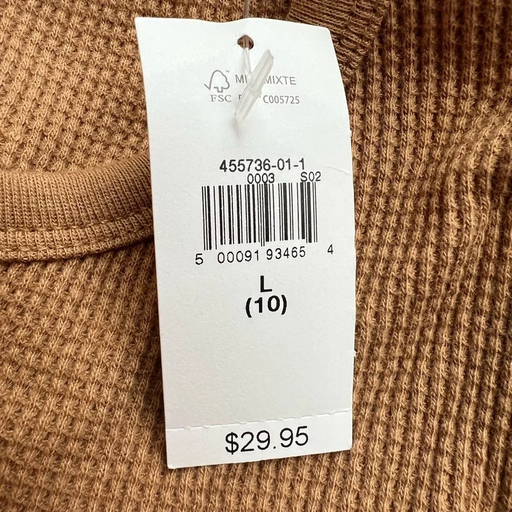 GAP Girls Waffle Knit Puff Sleeve Blouse Size 10 NWT Brown | Spring Layer